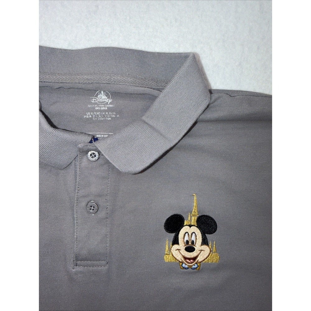 Mickey Mouse Walt Disney World 50th Anniversary Classic Fit Polo Mens XL Gray